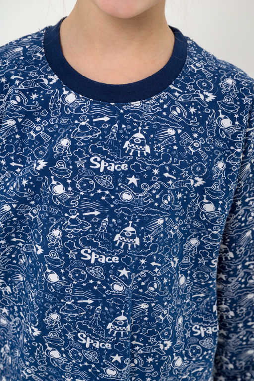 Пижама детская из кулирки пенье на манжетах Дрёма космос - Амадэль фото 12