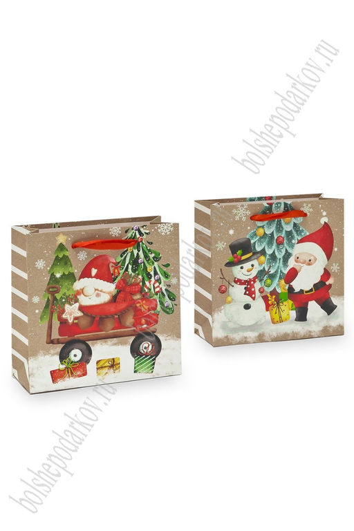Пакет Новогодний 14,5*15*6 см (12 шт) SF-7566, микс №41 - Больше подарков фото 3