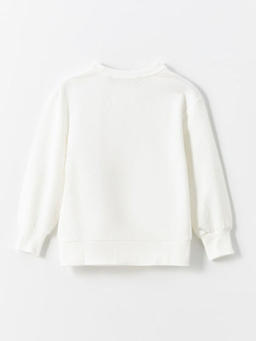 Bisiklet Yaka Bask?l? K?z Bebek Sweatshirt