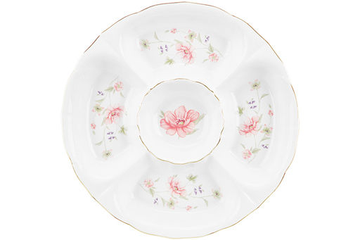 Блюдо - менажница 5 секций 30,5*30,5*4 см "Диана", фарфор NEW BONE CHINA