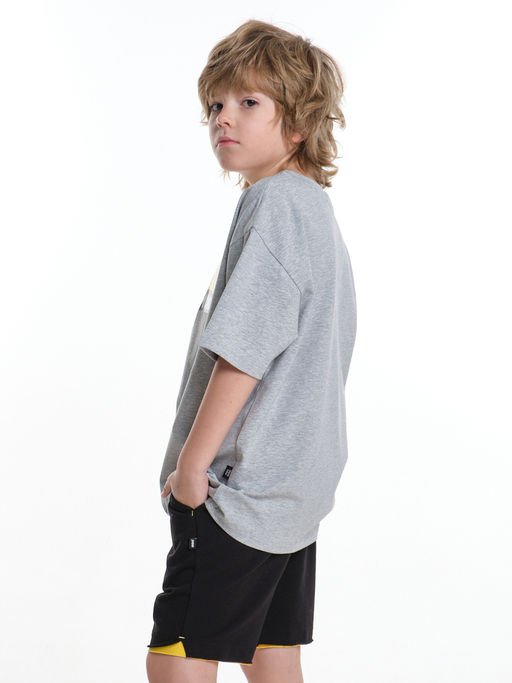 Футболка для мальчика с принтом 22-9015 серый меланж - Mini maxi фото 2