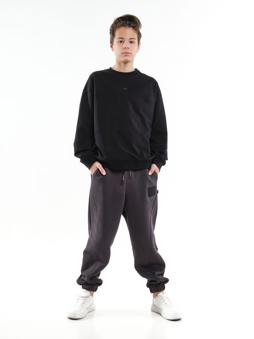 Брюки с шевроном для мальчика штаны спортивные 22-7683 светлый графит - Mini maxi фото 24