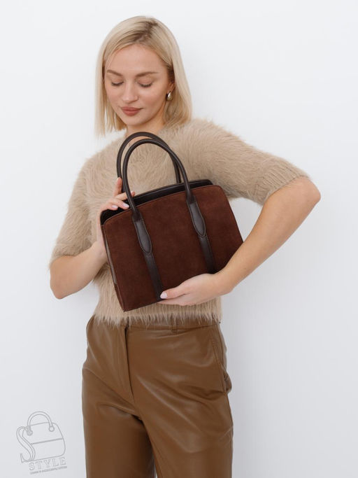 Сумка женская кожаная 8007-1S coffee Velina Fabbiano-Safenta