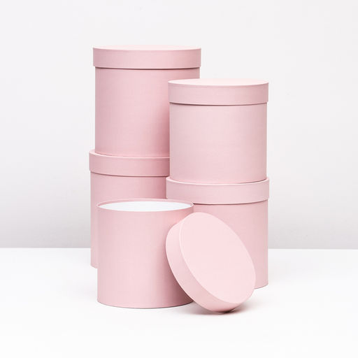 Набор круглых коробок 5 в 1 Краски, пыльная роза, 25 х 25 х 25 - 19 х 19 х 19 см - Simaland фото 2
