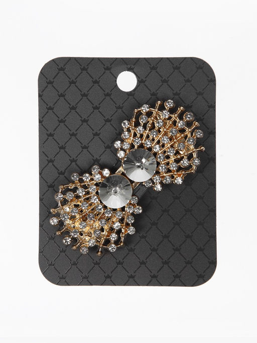 Зажим для кардигана "Ажур", веер, цвет белый в золоте