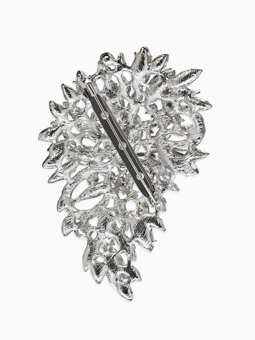 Брошь «Императрица. Льдинки в цветке», белая в серебре