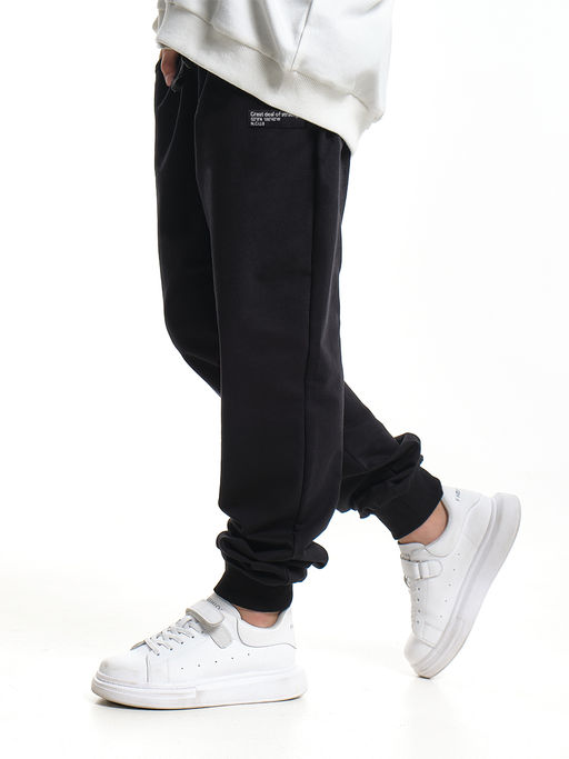 Брюки для мальчика штаны спортивные школьные 22-9819 черный - Mini maxi фото 2