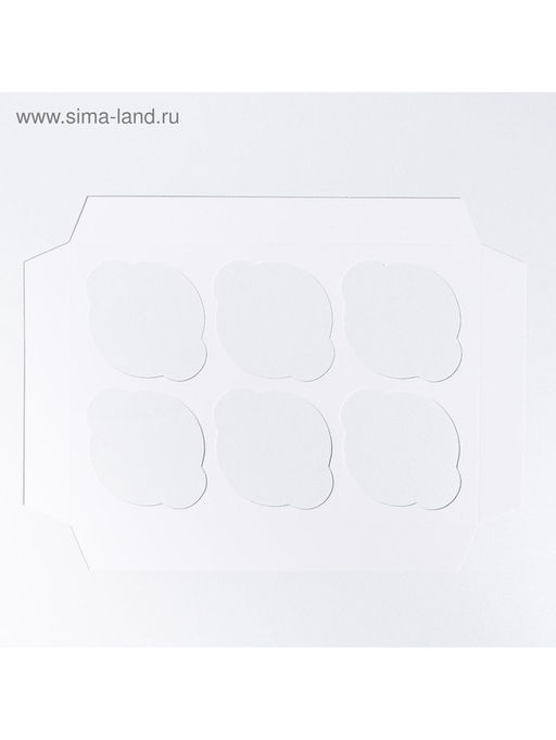 Цена за 5 шт. Коробка для капкейков, кондитерская упаковка, 6 ячеек «Made with love», 23×16×10 см