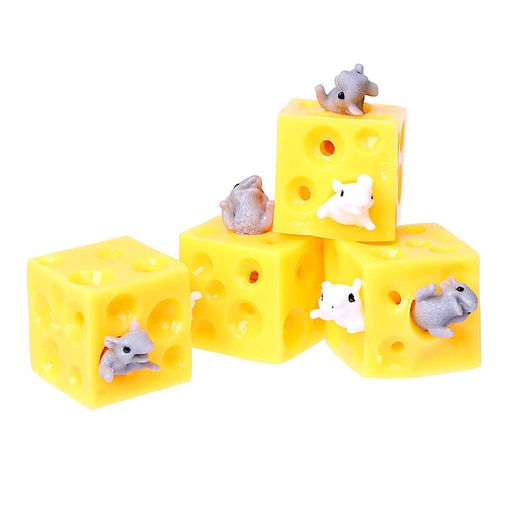Цена за 12 шт. Антистресс сквиш мялка «Сырные прятки», в шоубоксе, МИКС