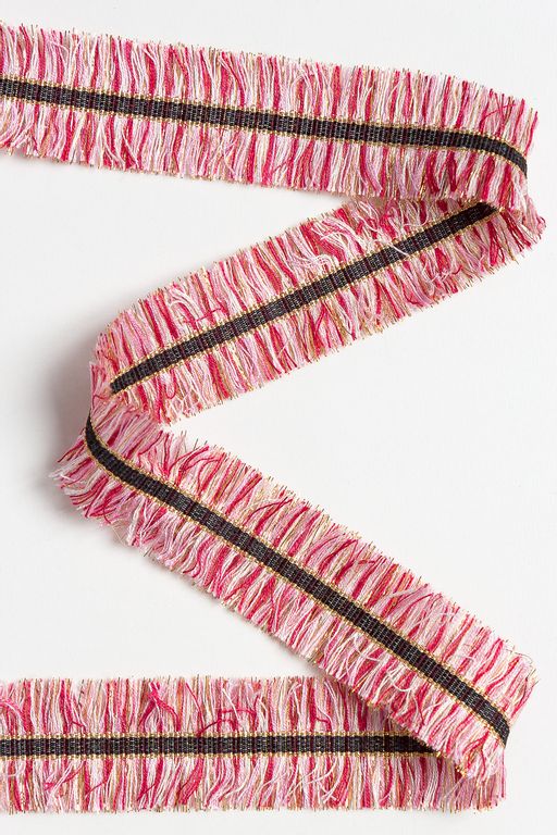 Тесьма отделочная 3 см*5 ярд Бахрома с люрексом (SF-2461) красный/белый - No name фото 2