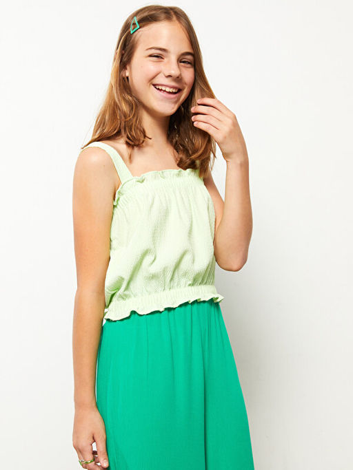 Kare Yaka Basic Ask?l? K?z ?ocuk Bluz - Waikiki фото 2