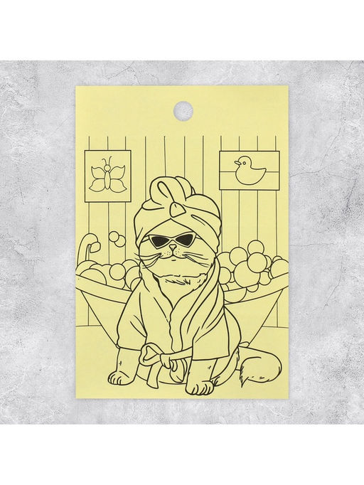 Цена за 10 шт. Наклейки детские бумажные «Котики», c раскраской на обороте, 10 х 14 см