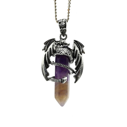 Подвеска Дракон 25*41мм с аметистом