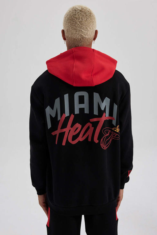 DeFactoFit NBA Miami Heat толстая толстовка с капюшоном обычного кроя  фото 10