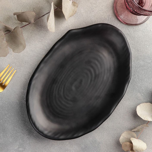 Блюдо сервировочное «Чёрный Восток», 25.5×17×2.5 см, пластик, чёрное