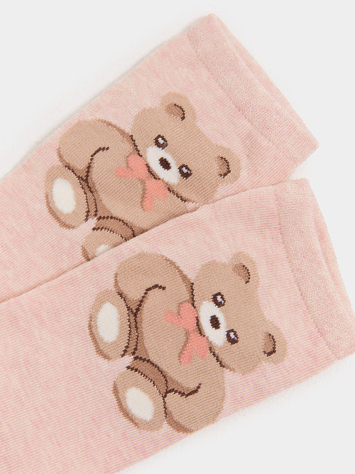 Цена за 5 пар! Носки женские розовые с рисунком в виде медведя - Mark formelle фото 5