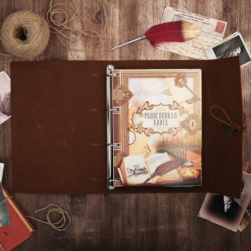 Родословная книга «Наш род», с пером, 56 листов, бордо, 35×25 см