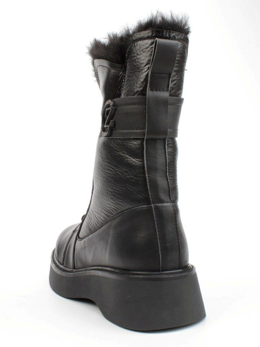 04-YPM5834A BLACK Ботинки зимние женские (натуральная кожа, натуральный мех)