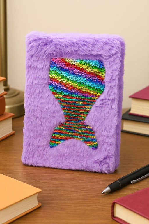 Блокнот плюшевый "Mermaid", purple, 21,5х15 см, плотность 80 гр.