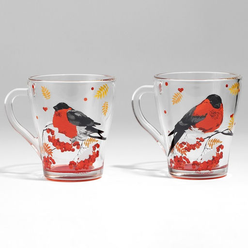 Кружки стеклянные новогодние Снегири!, набор 2 шт. - Дорого внимание фото 14