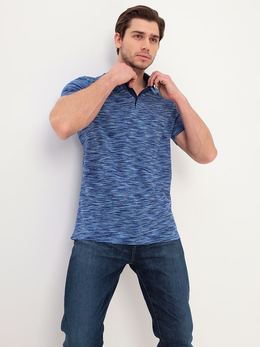 Джемпер мужской с воротником поло короткий рукав GREG G144-KM1246-OR1046 (синий)  фото 7