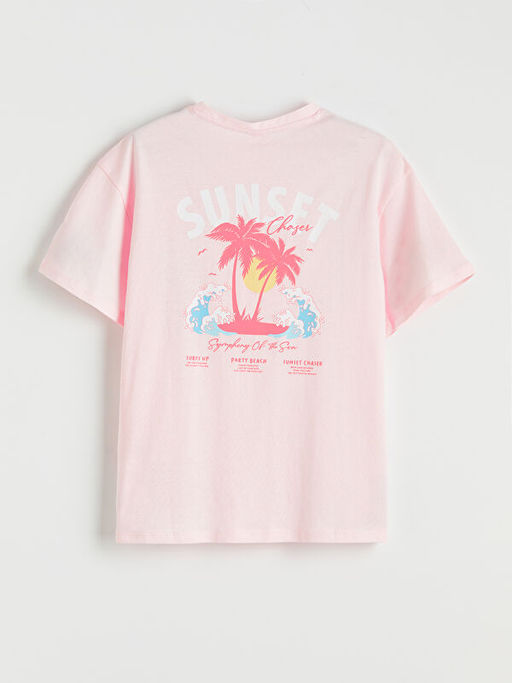 Bisiklet Yaka K?z ?ocuk Bask?l? Ti??rt