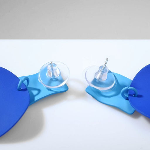 Серьги металл Яркость геометрия, мятый квадрат, цвет синий - Queen fair фото 2