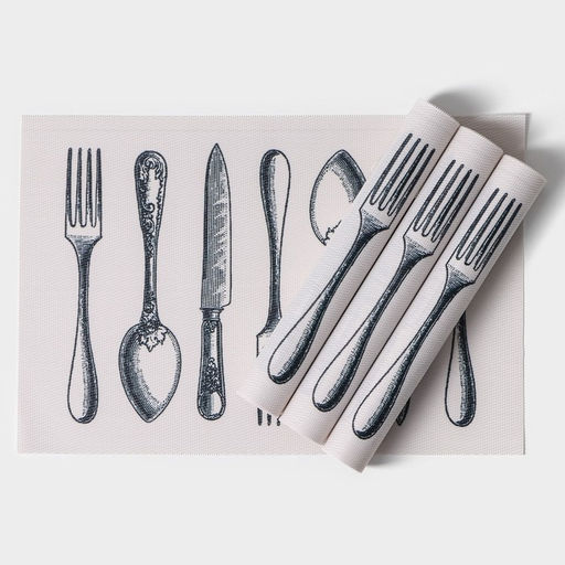 Салфетки сервировочные на стол Доляна «Сервировка», 4 шт., 30×45 см, белые