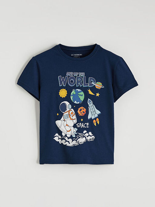 Bisiklet Yaka Bask?l? Erkek ?ocuk Pijama Tak?m