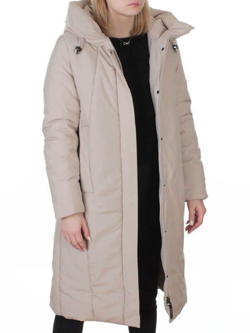 M-9098 BEIGE Пальто зимнее женское (верблюжья шерсть, 120 гр. холлофайбер)