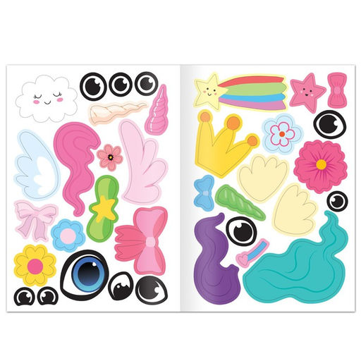 Книга с наклейками Поняшки и милашки. Создай свою милашку, 12 стр., 68 наклеек