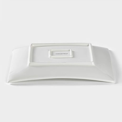 Блюдо для подачи Magistro Квадрат Бланш, d=21 см, фарфор, белое фото 3