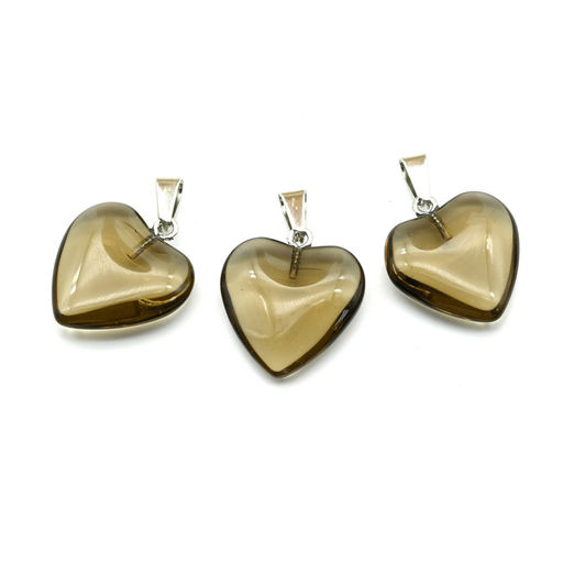 Кулон Сердце 20*20мм из раухтопаза имитация