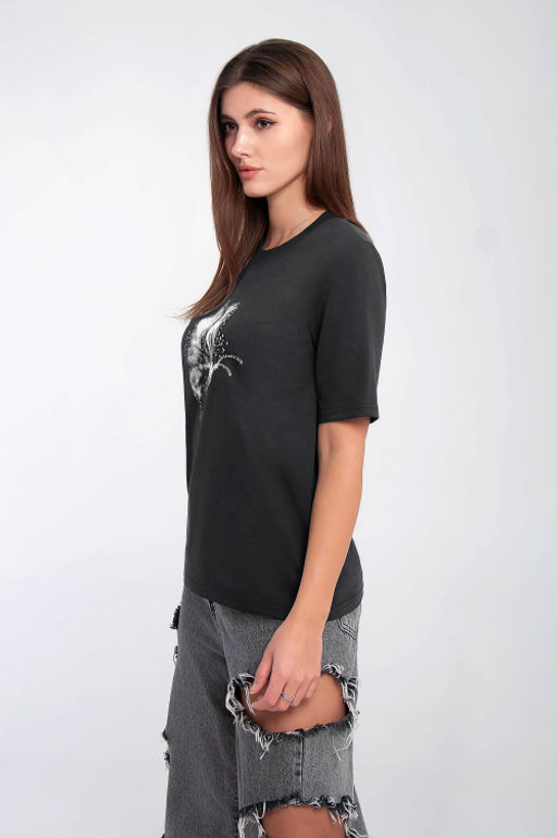 Арт. 31100 Футболка женская 44-52 (5 шт) Цвет:графит - Калинка фото 8