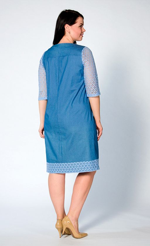 Хит сезона! Платье из голубого хлопкаджинс с эффектной отделкой - Ckc collections фото 3