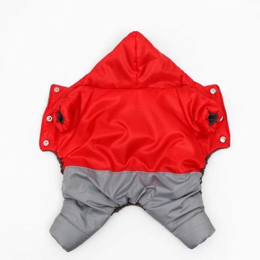 Комбинезон зимний для животных Дуэт, 2XL (ДС 34-36, ОШ 34-36, ОГ 44-48 см), красно-серый - Simaland фото 8