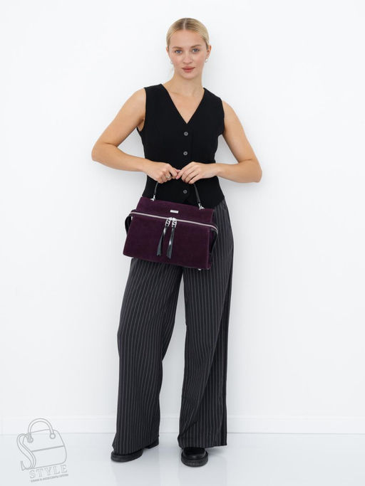 Сумка женская кожаная 9675MSS purple Velina Fabbiano-Safenta в Новосибирске