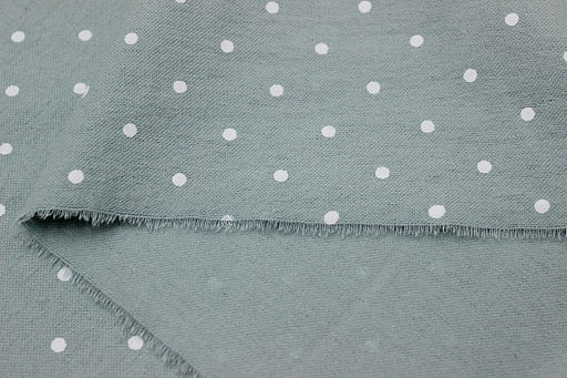 Теплый хлопок Редкий (4мм) горох цв.св.голубой мох, ш.1.49м, хлопок-100%, 160гр/м.кв - Купава фото 2