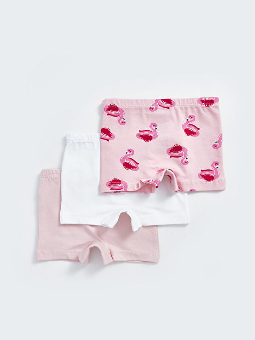 Beli Lastikli Bask?l? K?z Bebek Boxer 3l? - Waikiki фото 2