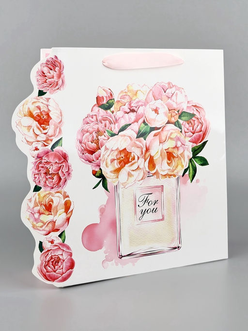 Пакет подарочный ламинированный Для тебя, цветы, 26?9?30 см