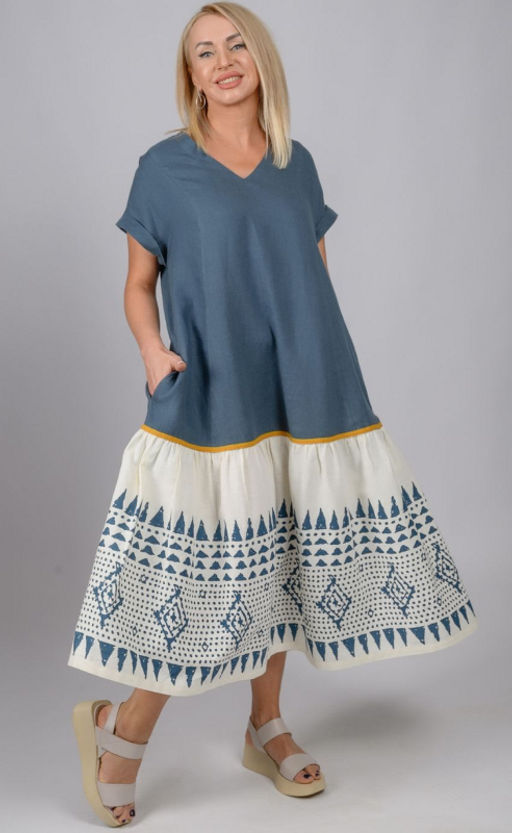 Ярусное платье из  100% умягченного льна - Новый лен фото 7