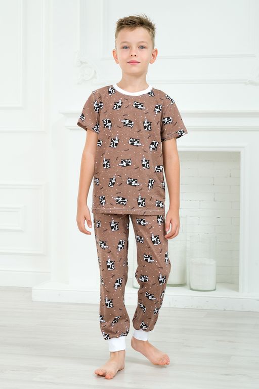 Пижама подростковая из футболки и брюк из кулирки Коровы - Амадэль фото 4