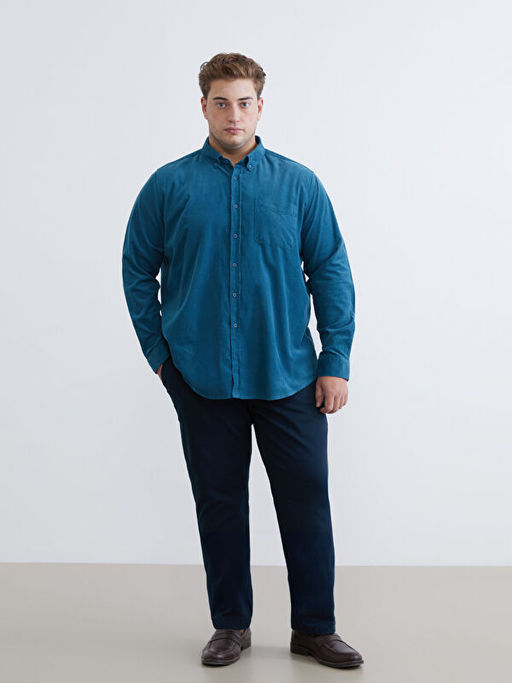 Regular Fit Uzun Kollu Kadife Erkek G?mlek