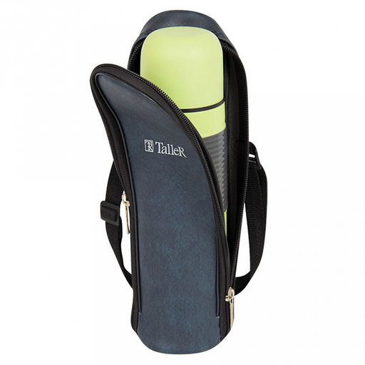 Термос из нержавеющей стали с узкой горловиной 0,5л Лестер д6,9см, h24,6см, горло д4,4см, кнопочный механизм, узкое горлышко, автостоппер, защита от проливания, завинчивающаяся крышка-стакан, силиконовый протектор, покрытие - салатовый глянец, чехо - Домашняя мода фото 2