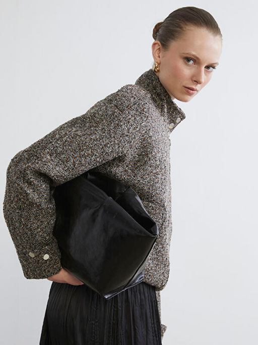 Dik Yaka Oversize Kad?n Ceket