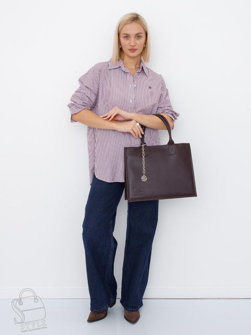 Сумка женская кожаная 1036L coffee Polina&Eiterou