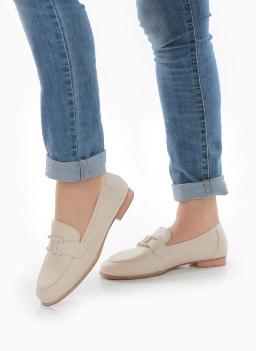 06-PDJ70-2 BEIGE Туфли женские (натуральная кожа)
