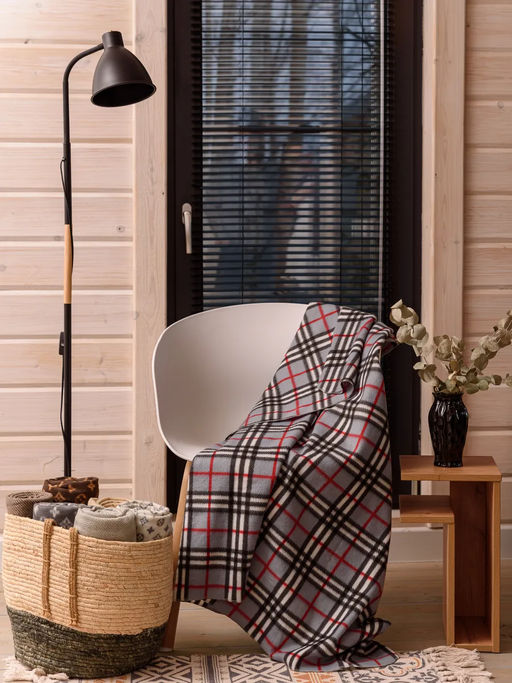 Флисовый плед 130x160 см с принтом PF130, двусторонний: Для дома, дивана, пикника, машины, путешествий - Bio-Line