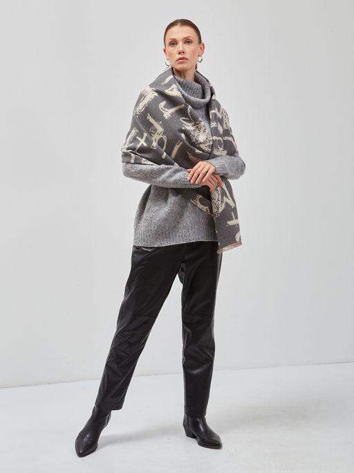 В составе шерсть и кашемир! теплый двусторонний палантин - Tantino фото 3