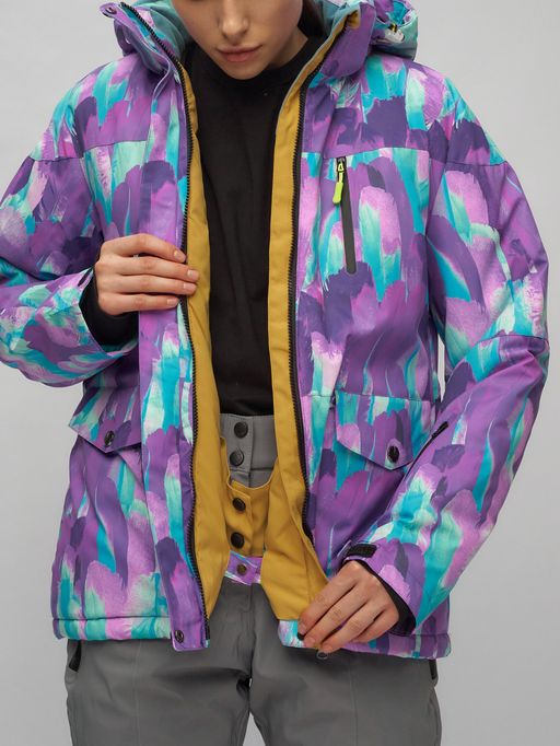 Горнолыжный костюм женский фиолетового цвета 02302-1F - Chunmai фото 14